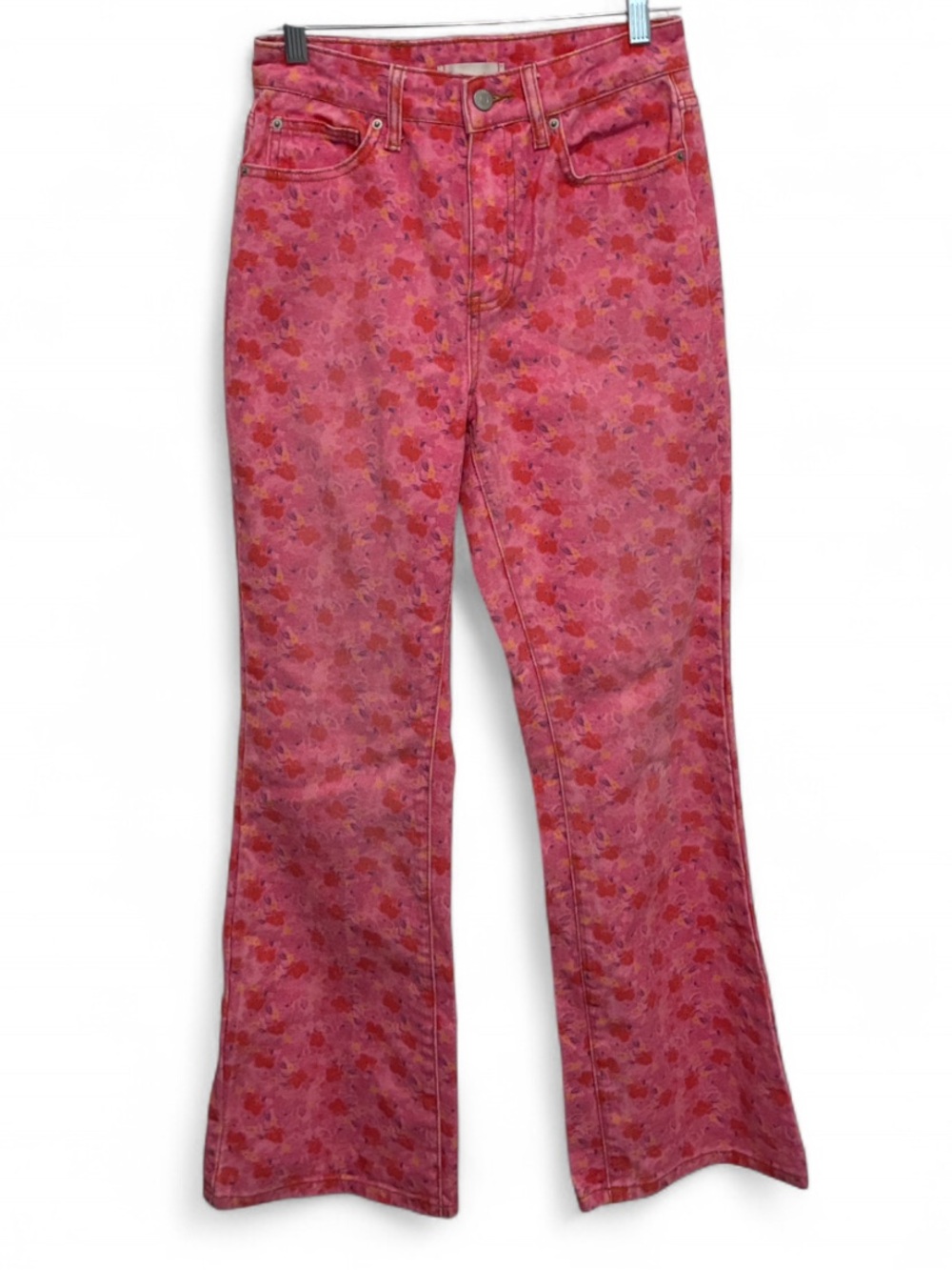 BDG High Rise Pink Floral Print Flare Jeans